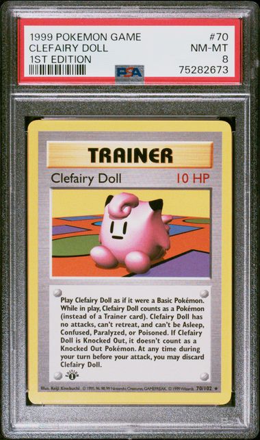 1st Edition Clefairy Doll Pokemon Game Shadowless PSA 8