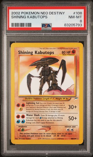 Shining Kabutops Neo Destiny PSA 8