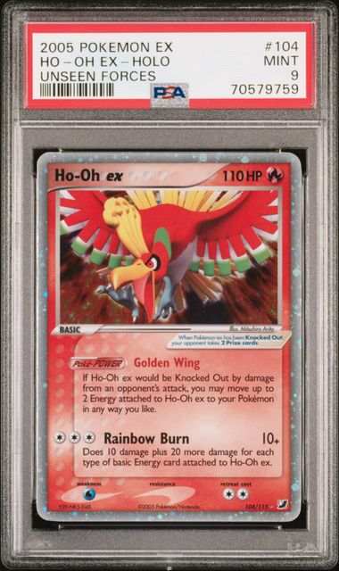 Ho-Oh EX Holo Unseen Forces PSA 9