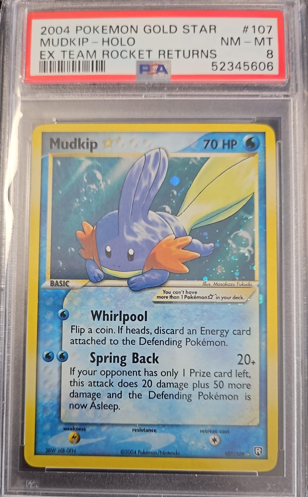 Mudkip Holo EX Team Rocket Returns Gold Star PSA 8 - Flash Cards